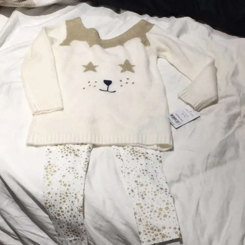 3t cream gold bear outfit carter